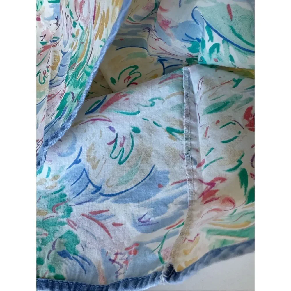 Vintage floral watercolor 90s standard single pillowcase cotton bedding